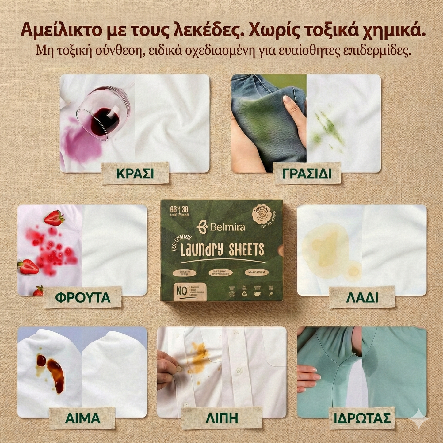 Τα καθαρά φύλλα πλυντηρίου Belmira